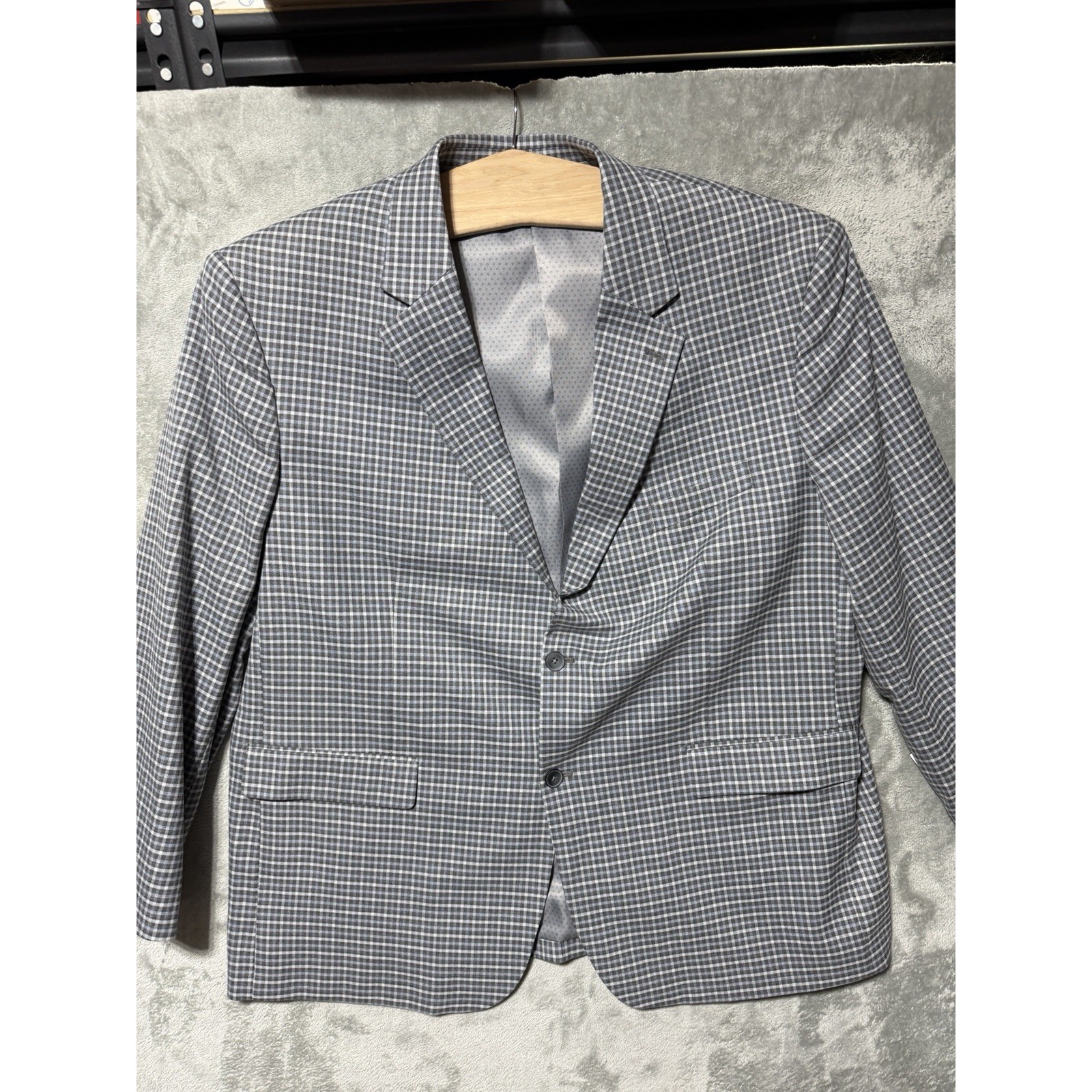Oak Hill Sport Coat Mens 2 Xlt 50-52 Gray Check Blazer Nwt